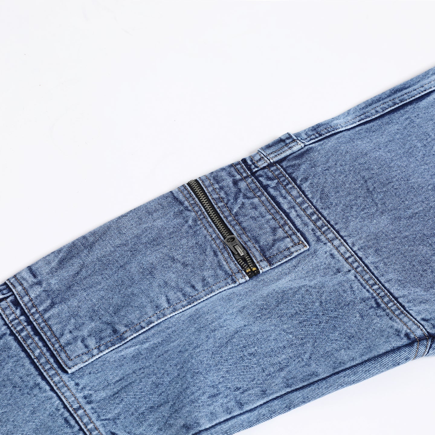 LIGHT BLUE BAGGY CARGO FIT JEANS 4785-2